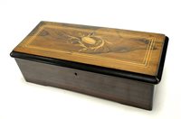 Lot 159 - A small late 19th century Swiss cylinder music box