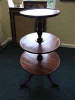 Lot 554 - A late George III mahogany three-tier dumbwaiter