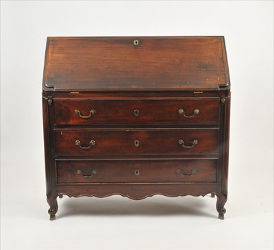 Lot 584 - A French chestnut bureau