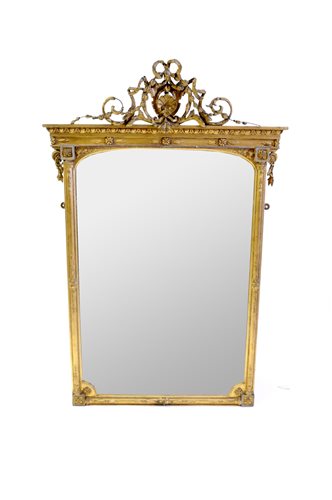 Lot 519 - A Victorian gilt gesso pier mirror