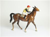 Lot 108 - A Beswick Racehorse and Jockey