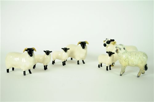 Lot 121 - Seven Beswick sheep