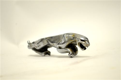 Lot 146 - A 20th century cast Chrome Jaguar car bonnet mascot finial