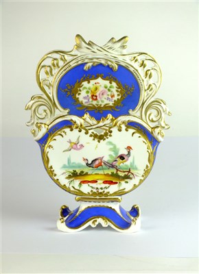 Lot 344 - Two English porcelain wall pockets or letter racks