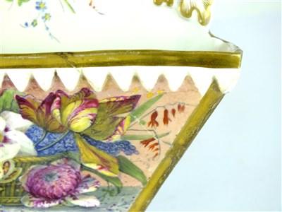 Lot 344 - Two English porcelain wall pockets or letter racks