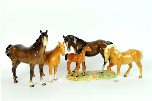 Lot 142 - Six Beswick horse models