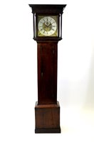 Lot 494 - An oak longcase clock, mid-18th century.