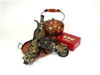 Lot 665 - A collection of antique brass and copper wares