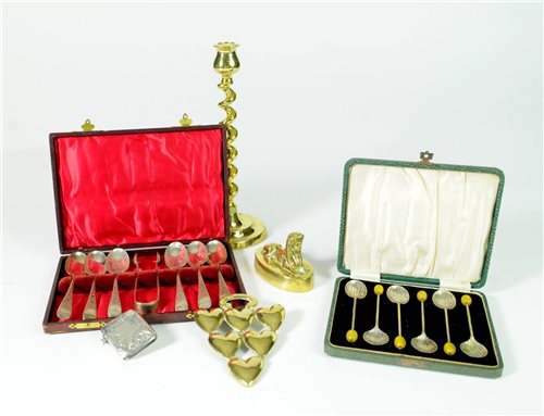Lot 26 - A collection of silver, plate and brass