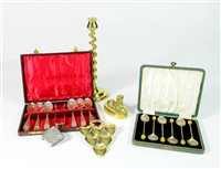 Lot 26 - A collection of silver, plate and brass