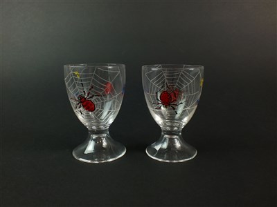 Lot 108 - A pair of Stuart enamelled 'Spider' cocktail glasses