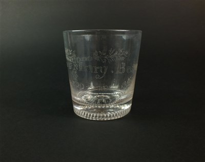 Lot 100 - A commemorative glass tumbler
