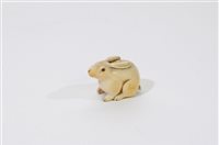 Lot 330 - A Japanese carved ivory study of the lunar hare