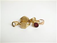 Lot 40 - Four 9ct gold signet rings