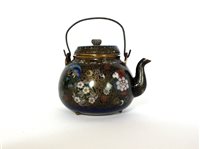 Lot 305 - Japanese cloisonne tea pot and cover, Meiji period