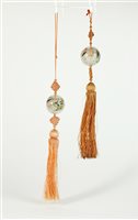 Lot 515 - Two Chinese glass scroll weights, Republic