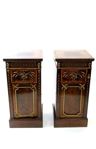 Lot 542 - A pair of George III ormolu mounted mounted mahogany dining pedestals