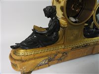 Lot 202 - A French Louis XVI period month going Sienna marble clock