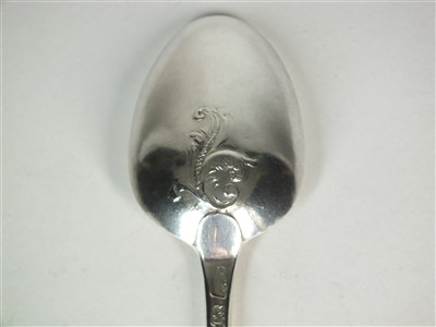 Lot 85 - A George II silver scroll back marrow spoon