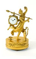 Lot 473 - A French Empire ormolu novelty mantel time piece