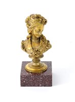 Lot 392 - A French 19th century gilt bronze bust of Marie Antoinette