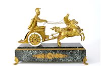 Lot 481 - A French ormolu and verde antico mantel clock