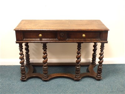 Lot 455 - A Charles II style 19th century oak side table