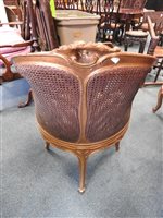 Lot 864 - A French giltwood Bergère tub chair c1900