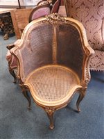 Lot 864 - A French giltwood Bergère tub chair c1900