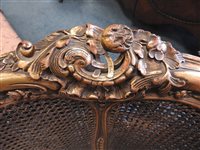 Lot 864 - A French giltwood Bergère tub chair c1900