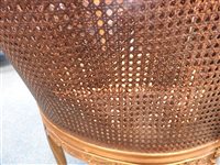 Lot 864 - A French giltwood Bergère tub chair c1900