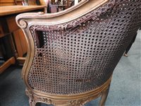 Lot 864 - A French giltwood Bergère tub chair c1900