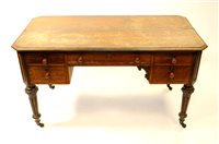 Lot 863 - A Victorian oak desk, mid 19th century