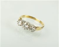 Lot 167 - A three stone diamond ring
