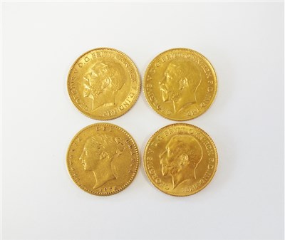 Lot 252 - Four half sovereigns