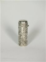 Lot 412 - A Victorian silver mounted scent bottle