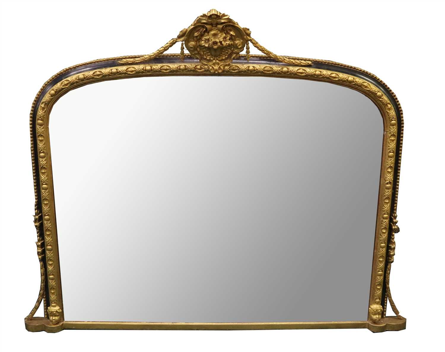 Lot 236 - A large decorative 19th century over-mantle mirror