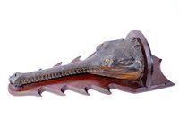 Lot 418 - Taxidermy:  A late Victorian head of a gharial