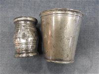 Lot 137 - A collection of pewter drinking vessels