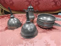 Lot 737 - Two pewter porringers, possibly French
