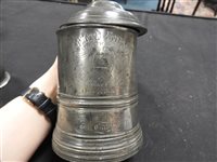 Lot 151 - A Victorian pewter trophy tankard, 1865