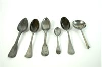 Lot 741 - A collection of pewter spoons including acorn knop, slip top, trefid etc