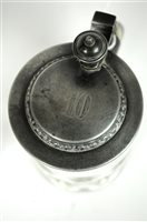 Lot 171 - A glass tankard with pewter lid
