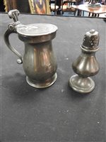 Lot 183 - A small collection of eight assorted pewter items