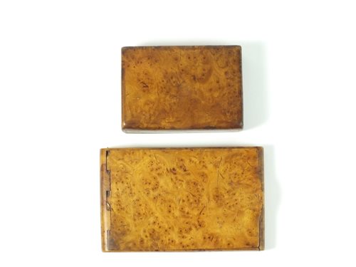 Lot 221 - Two 19th century burr wood snuff boxes