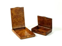 Lot 221 - Two 19th century burr wood snuff boxes