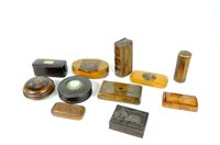 Lot 186 - A collection of wood snuff boxes etc