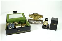 Lot 55 - A collection of costume jewellery and a silver box