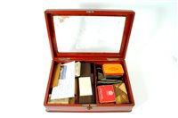 Lot 608 - An early 20th century red stained pine locking display case