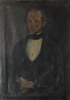 Lot 394 - 19th century portrait, oil on canvas